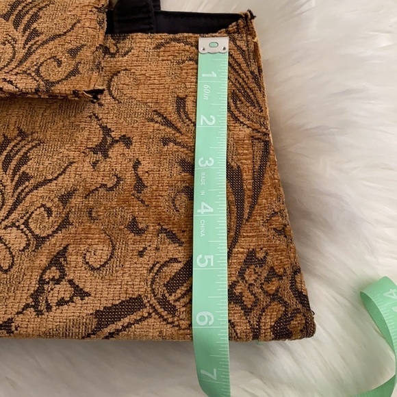 Vintage Grandma’s drapes tan rectangular handbag - Picture 10 of 11